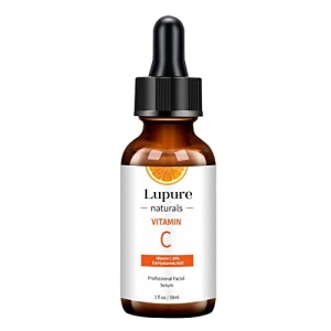 Vitamin C Face Serum with Hyaluronic Acid: Lupure Skin Brightening Serum with Vitamin C and E for Dark Spots - Anti Aging Facial Serum (1 Fl Oz/ 30ml)